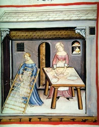 Preparation of Pasta, from Tacuinum Sanitatis Codex Vindobonensis